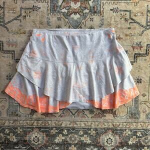 Lucky in Love Tennis Skirt White Printed Pickleball Skort Athletic Size Small